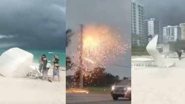 el mal tiempo en miami provoco cancelaciones de vuelos en mia, caos en miami beach y  lineas electricas caidas que provocaron incendios