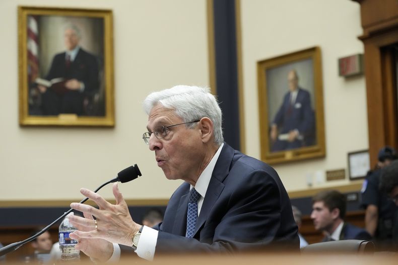 El secretario de Justicia de EEUU, Merrick Garland, comparece ante una audiencia legislativa el 20 de septiembre de 2023, en el Capitolio, en Washington. (Foto AP/Jacquelyn Martin)
