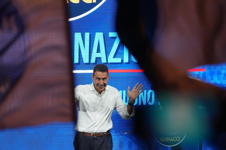 El político italiano Roberto Vannacci en un encuentro en Roma el 14 de junio del 2026. (AP foto/Gregorio Borgia)