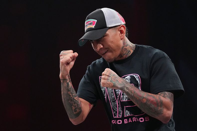 ARCHIVO - Foto del 12 de noviembre del 2024, Marios Barrios entrena antes de la pelea por el título mundial de welter ante Abel Ramos. (AP Foto/Julio Cortez, Archivo)