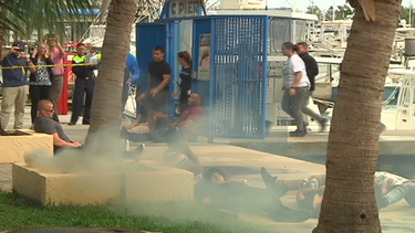 policias y estudiantes  protagonizaron un simulacro en materia de seguridad y emergencia