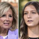Esta foto combinada muestra a la primera dama Jill Biden en Washington, el 13 de noviembre de 2023, a la izquierda, y a Hadley Duvall en Versailles, Kentucky, el 20 de septiembre de 2023. (AP Foto)