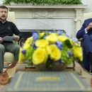 El presidente estadounidense Joe Biden (der) con el presidente ucraniano Volodymyr Zelenskyy (izq) en la Oficina Oval, en la Casa Blanca, Washington, el 26 de septiembre del 2024. (AP foto/Susan Walsh)