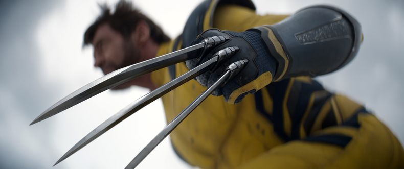 Esta imagen proporcionada por 20th Century Studios/Marvel Studios muestra a Hugh Jackman como Wolverine/Logan en una escena de Deadpool & Wolverine. (20th Century Studios/Marvel Studios vía AP)