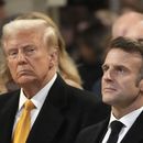 ARCHIVO - El presidente electo de Estados Unidos, Donald Trump, mira al presidente de Francia, Emmanuel Macron, en la catedral de Notre Dame, el 7 de diciembre de 2024, en París. (AP Foto/Thibault Camus, Pool, Archivo)