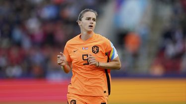 ARCHIVO - Foto del 23 de julio del 2022, la holandesa Vivianne Miedema durante el encuentro ante Francia de la Euro femenina 2022. (AP Foto/Jon Super, Archivo)