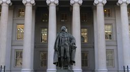 ARCHIVO - El edificio del Departamento del Tesoro de Estados Unidos, en Washington, el 18 de noviembre de 2024. (AP Foto/Jose Luis Magana, archivo)