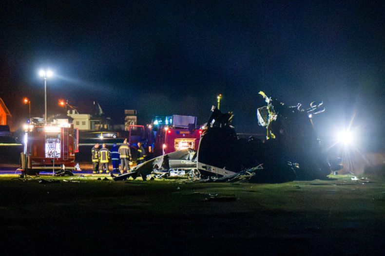 El lugar donde se estrelló el helicóptero en Brcko, Bosnia, el 29 de octubre del 2026. (AP foto/Predrag Simic)
