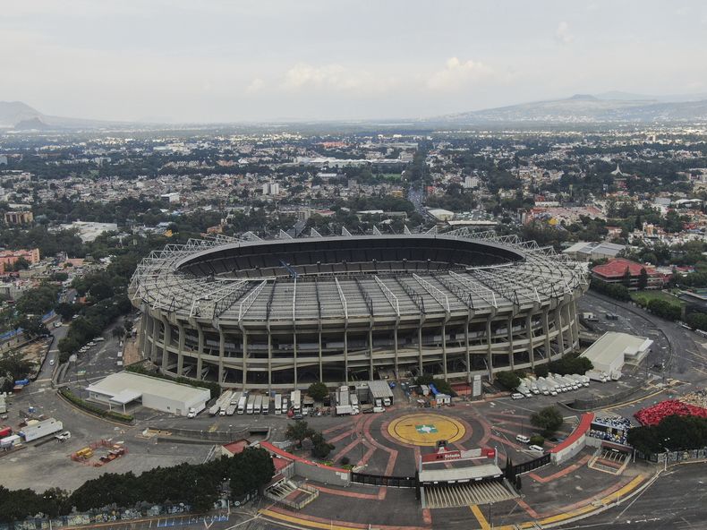 La foto del miércoles 11 de junio de 2025 muestra el estadio Azteca en Ciudad de México (AP Foto/Fernando Llano)