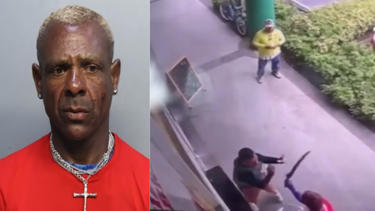 revelan imagenes de seguridad donde se ve al ex pelotero cubano oscar macias atacando a dos hombres con un machete en el area de kendall