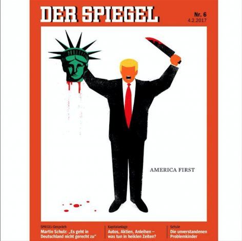 La polémica portada sobre Trump de la revista alemana Der Spiegel diseñada por un cubano