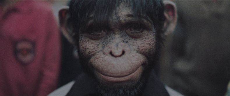 Esta imagen proporcionada por Paramount Pictures muestra a Jonno Davies en una escena de Better Man. (Paramount Pictures vía AP)