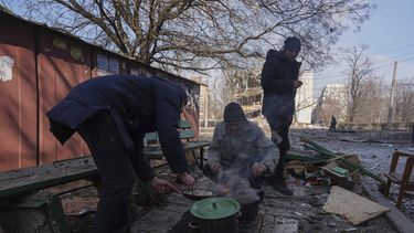 imagenes de los destrozos y el miedo en ucrania