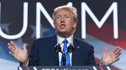 El expresidente Donald Trump durante un evento de campaña, el viernes 15 de septiembre de 2023, en Washington. (AP Foto/Jose Luis Magana)