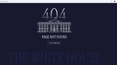 Esta captura de pantalla tomada el 21 de enero de 2025 muestra el mensaje de error que aparece ahora en lo que era la versión en español del sitio web de la Casa Blanca durante el gobierno de Joe Biden. (AP Foto Fernanda Figueroa)
