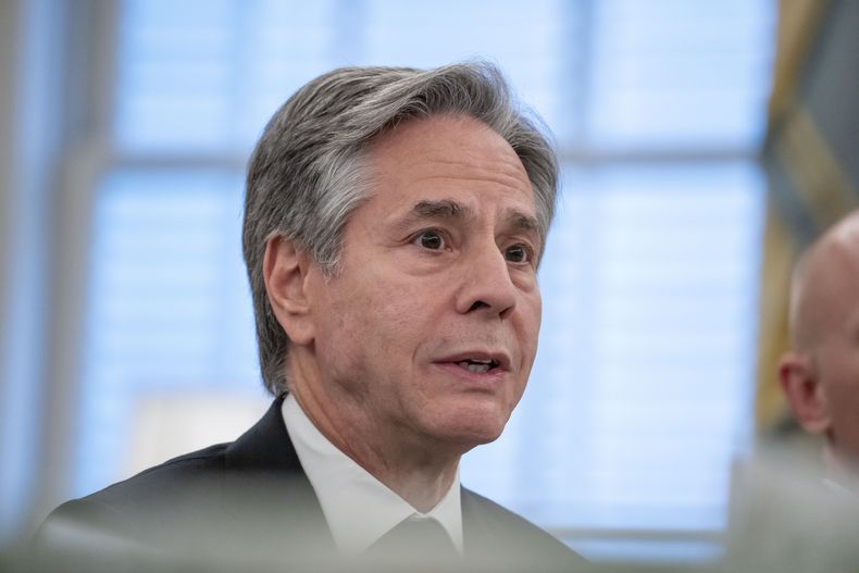El secretario de Estado de Estados Unidos, Antony Blinken, habla durante una reunión con dirigentes de derechos humanos en el Departamento de Estado, el jueves 7 de diciembre de 2023, en Washington. (AP Foto/Alex Brandon)