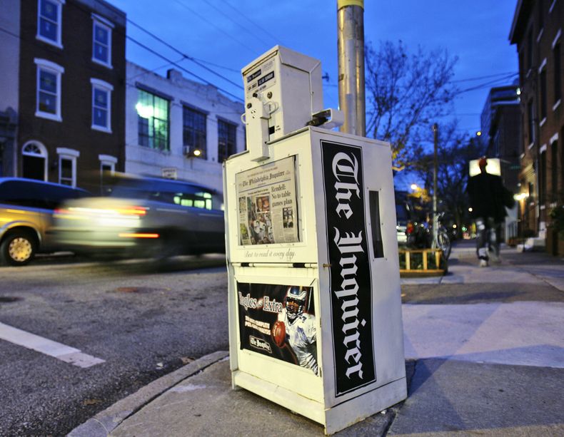 Una máquina vendedora del diario Philadelphia Inquirer en Filadelfia, el 30 de noviembre de 2006. (Foto AP /Matt Rourke)