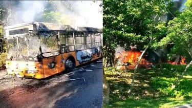 imagenes impactantes: omnibus de la ruta p3 devorado por llamas en el reparto alamar
