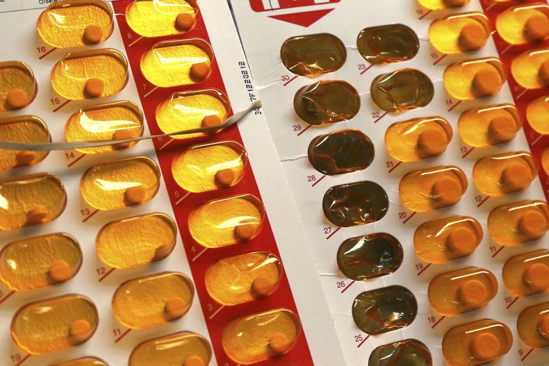 Pastillas de buprenorfina, un medicamento para tratar la adicción a los opioides, fotografiadas en Greenfield, Massachusetts, el 23 de julio de 2018. (Foto AP/Elise Amendola, Archivo)