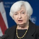 La secretaria del Tesoro de EEUU Janet Yellen en un evento en Washington el 20 de abril de 2023. . (Foto AP /Manuel Balce Ceneta)