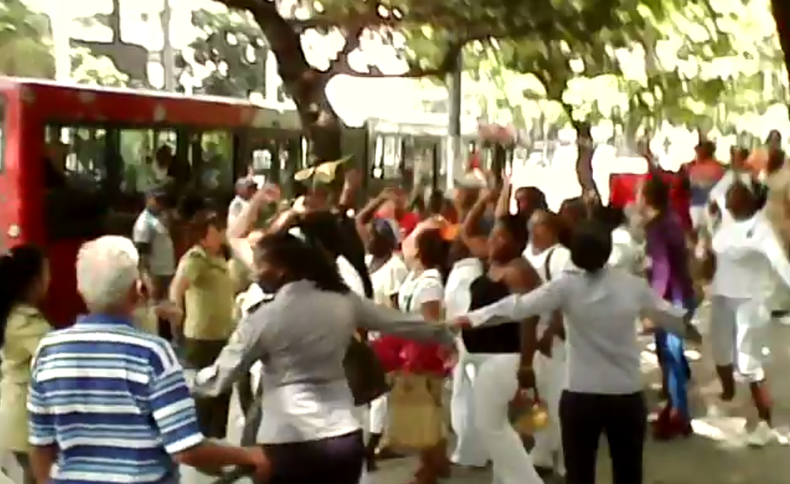 dama blanco protesta