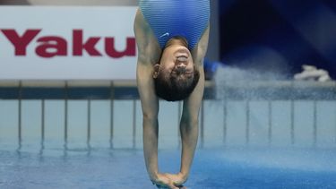 La clavadista mexicana Gabriela Agundez Garcia participa en la final de la plataforma de 10 metros en el Campeonato Mundial de Natación en Fukuoka, Japón el miércoles 19 de julio del 2023. (AP Foto/Lee Jin-man)