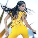La cantante argentina y antigua YouTuber María Becerra durante su concierto en el estadio River Plate en Buenos Aires, Argentina, el viernes 22 de marzo de 2024. (Foto AP/Natacha Pisarenko)