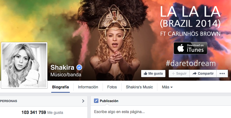 Los Récords Guinness incluirán en la próxima edición de su libro a la cantante colombiana Shakira, tras convertirse en la primera artista en alcanzar 100 millones de seguidores en Facebook, informa 'El Espectador'.