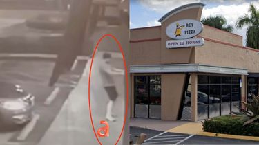 hombre se molesto porque un rey pizza de hialeah no estaba abierto y decidio vandalizar el negocio