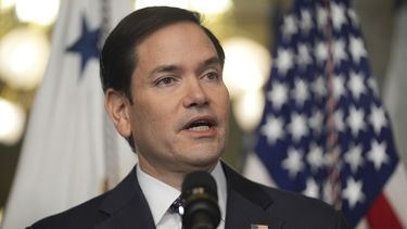El secretario de Estado Marco Rubio tras ser juramentado el 21 de enero del 2025 en Washington. (AP foto/Evan Vucci)