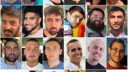 Combinación de imágenes suministrada por el Foro de Rehenes y Familias Desaparecidas, que muestra a rehenes israelíes secuestrados por Hamás. Fila de arriba de izq a der: Gali Berman, Ziv Berman, Elkana Bohbot, Rom Braslavski, Nimrod Cohen, Ariel Cunio; segunda fila de izq a der: David Cunio, Evyatar David, Guy Gilboa-Dalal, Maksym Harkin, Eitan Horn, Bipin Joshi; tercera fila de izq a der: Segev Kalfon, Bar Kupershtein, Matan Angrest, Omri Miran, Eitan Mor, Tamir Nimrodi: fila de debajo de izq a der: Yosef-Chaim Ohana, Alon Ohel, Avinatan Or, Matan Zangauker. (Foro de Rehenes y Familias Desaparecidas via AP)
