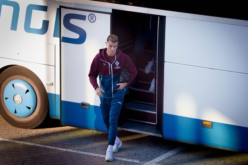 Cristiano Ronaldo se presenta a un entrenamiento de la selección de Portugal en Copenhague, el miércoles 30 de septiembre de 2026, el día previo al partido contra Dinamarca en la Liga de Naciones. (Liselotte Sabroe/Ritzau Scanpix vía AP)