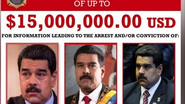 estados unidos ofrecio una recompensa de 15 millones de dolares por la captura de maduro y cabello