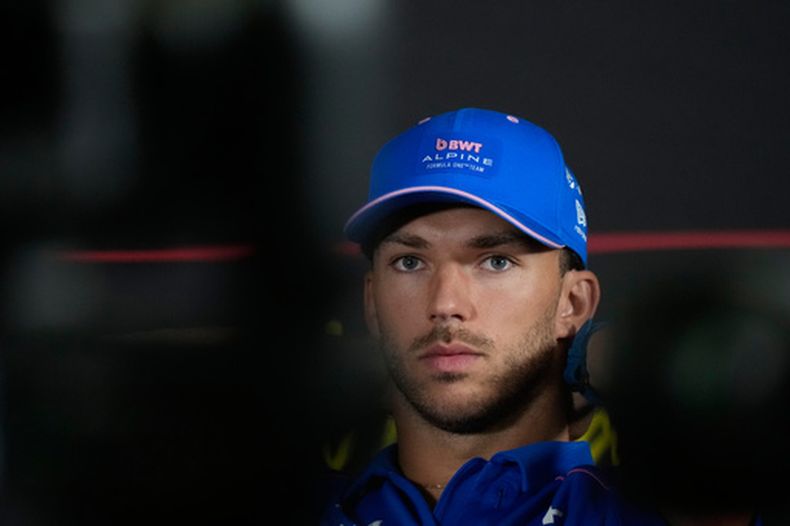 El francés Pierre Gasly, de la escudería Alpine, en la conferencia de prensa previo al Gran Premio de Italia el jueves 3 de septiembre del 2026. (AP Foto/Luca Bruno)