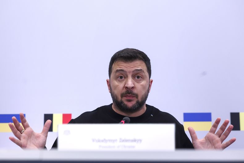 El presidente ucraniano Volodymyr Zelenskyy en Bruselas el 11 de octubre de 2023. (Yves Herman, Pool Photo vía AP)