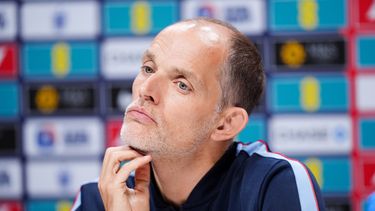 El técnico de Inglaterra Thomas Tuchel durante una rueda de prensa, el lunes 5 de octubre de 2026, en Londres. (John Walton/PA vía AP, Pool)