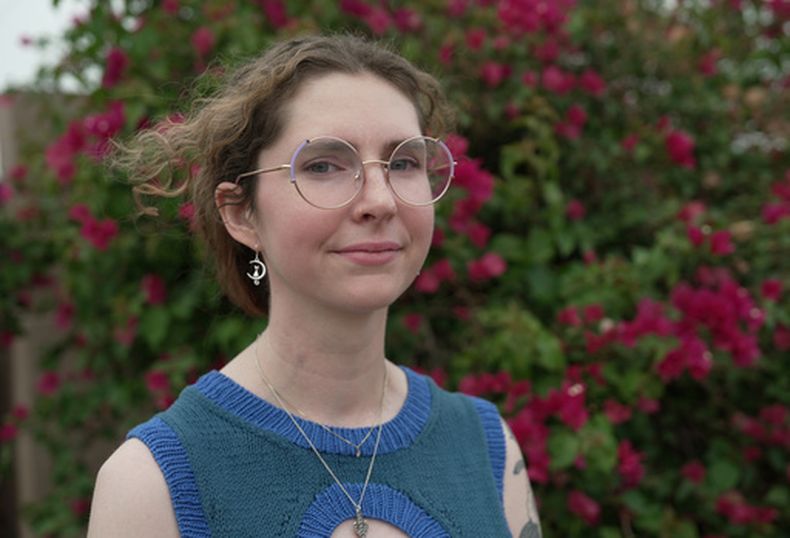 Katherine Screws, quien recibió un trasplante de intestino, en Phoenix, Arizona el 12 de abril del 2026. (AP foto/Shelby Lum)