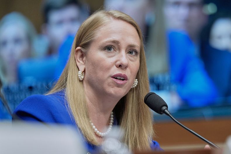 Andrea Lucas, nominada para la Comisión de Igualdad de Oportunidades en el Empleo, en el Congreso en Washington, el 18 de junio del 2025. (AP foto/Mariam Zuhaib)