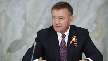 El ministro de Transporte de Rusia Roman Starovoyt en un evento en Mineralnye Vody, Rusia, el 6 de mayo del 2025. (Dmitry Astakhov, Sputnik, Government Pool Photo via AP)