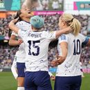 De izquierda a derecha, Sophia Smith, Megan Rapinoe y Lindsey Horan festejan un gol de esta última por Estados Unidos ante Vietnam en el Mundial, el sábado 22 de julio de 2023, en Auckland, Nueva Zelanda (AP Foto/Abbie Parr)
