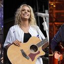 Esta combinación de fotografías muestra a Jelly Roll en el espectáculo de año nuevo de Times Square en Nueva York el 31 de diciembre de 2023, izquierda, Megan Moroney durante su presentación en el festival Windy City Smokeout en Chicago el 15 de julio de 2023, centro, y Morgan Wallen durante su presentación en la 57a edición anual de los premios CMA el 8 de noviembre de 2023, en la Arena Bridgestone en Nashville, Tennessee. (Foto AP)