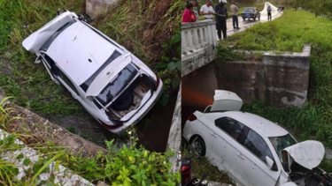 automovil de turismo cae por un puente y deja dos personas heridas en camagüey