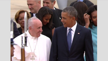 el presidente barack obama recibio al papa francisco en eeuu
