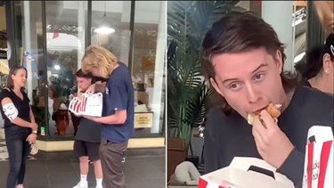video: dos tiktokers se mofan de activistas veganos comiendo pollo delante de ellos