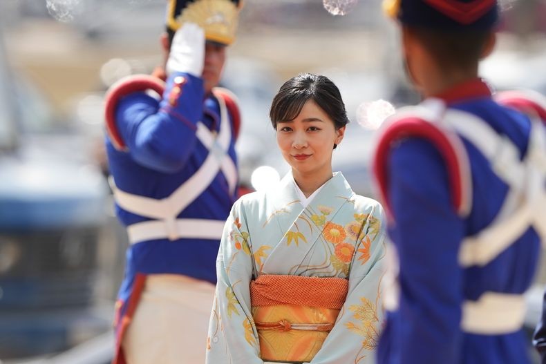 La princesa Kako de Akishino llega al Palacio Itamaraty en Brasilia, el 11 de junio del 2025. (Foto AP/Eraldo Peres)