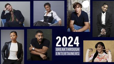 Esta combinación de fotografías muestra a los artistas revelación del año 2024 de AP. Fred Hechinger, desde arriba a la izquierda, Maleah Joi Moon, Nicholas Alexander Chavez, Adria Arjona, Myhala, Aaron Pierre y Glorilla. (Foto AP)