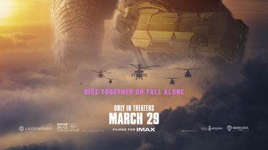 En esta imagen proporcionada por Warner Bros. Pictures, el arte promocional de Godzilla x Kong: The New Empire. (Warner Bros. Pictures vía AP)