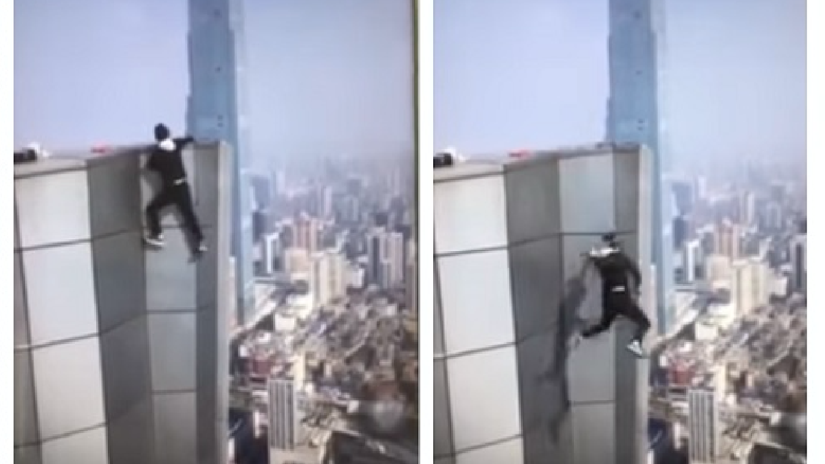 FUERTE VIDEO: Un alpinista urbano cae al vacío desde lo alto de un ...