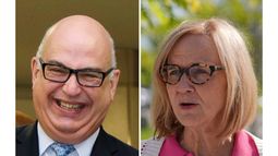 Los candidatos a alcalde de Miami: A la izquierda el republicano Emilio Gonzalez y a la derecha la demócrata Eileen Higgins. (AP foto)