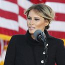 La primera dama Melania Trump en un evento en la Base Aérea Andrews en Maryland el 20 de enero del 2021. (AP foto/Luis M. Alvarez)